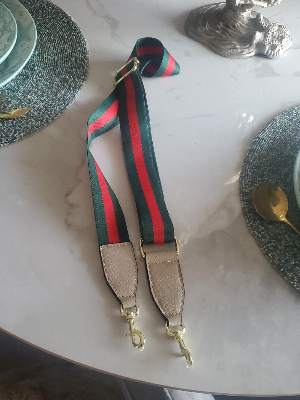 Gucci Gold-Tone with Green and Red Web Stripe - Picture 2 of 3